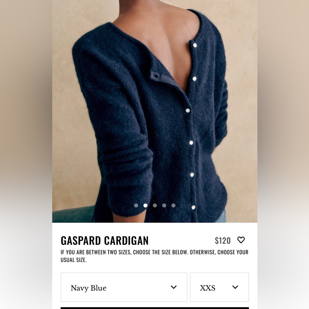 Sezane Gaspard Cardigan - Navy Blue